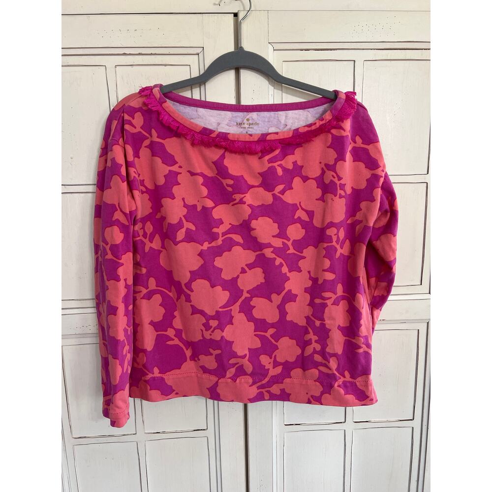 Kate Spade size small heavy knot top pink & orange